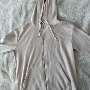 Princess Polly Beige Zip-Up Hoodie